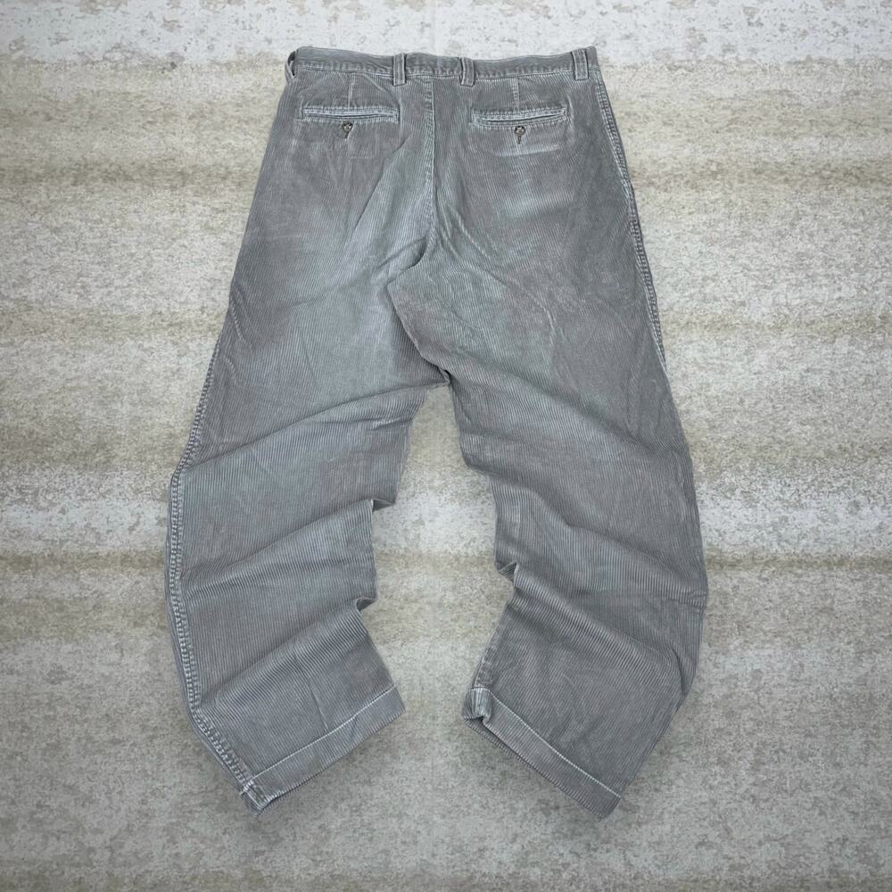 Vintage 90s Gap Corduroy Pants 35x32 Baggy Wide Leg Sage Green Pleated